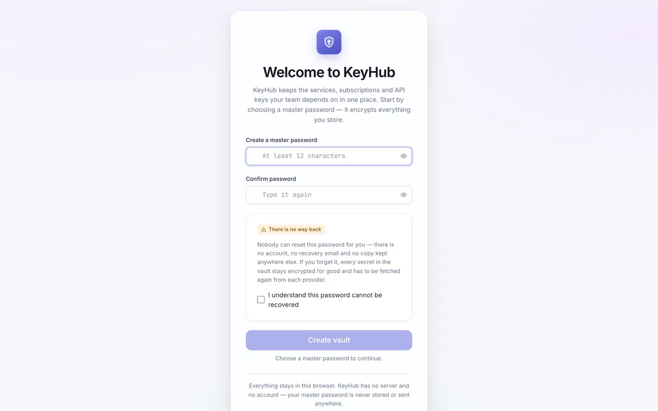 KeyHub — screenshot